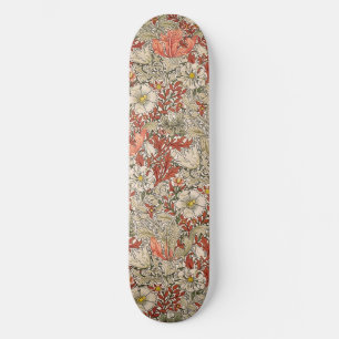 Skateboard William Morris Spring Compton Fleur Vintage Rouge