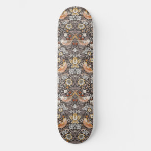 Skateboard William Morris Strawberry Thief Charbon de bois Oc