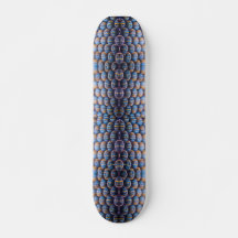 Skateboard with Abstract Honeycomb Image