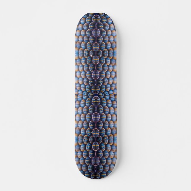 skateboard with Abstract Honeycomb Image (Devant)
