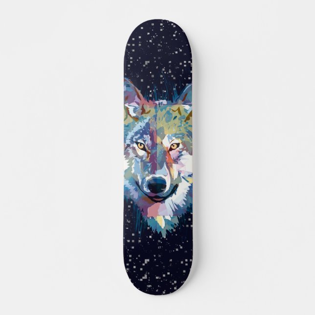 Skateboard Wolf - Dark Wolf Skateboard (Devant)