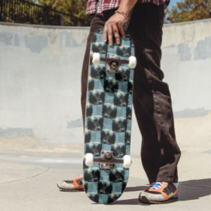 Skateboard Wolf Howling À Moon Design Motif
