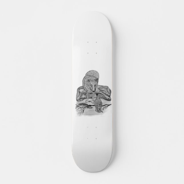 Skateboard Wolf mit Rabe (Devant)