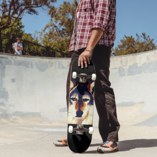 SKATEBOARD WOLF ROUGE