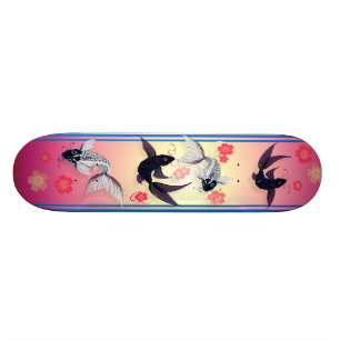 Skateboard Yin et Yang Koi