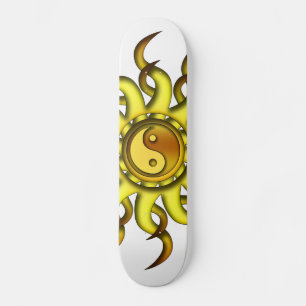 Skateboard, Yin Yang Sun, gelbes Gold Skateboard