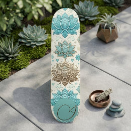 Skateboard Yoga Méditation Pleine Conscience Monogramme Lotus