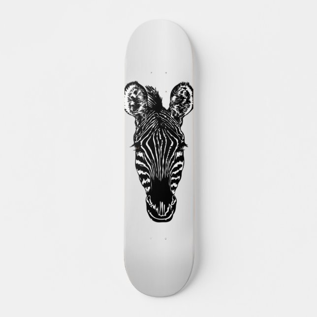 Skateboard Zebra Head sur Silver (Devant)