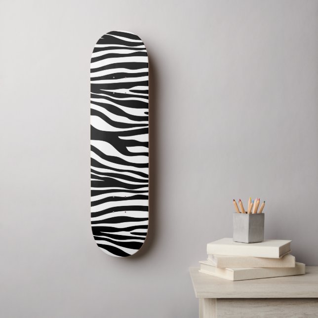 Skateboard Zebra Print, Zebra Stripes, Noir Et Blanc (Art mural)