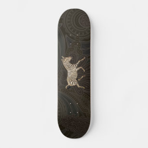 Skateboard zèbre vintage avec conception paisley