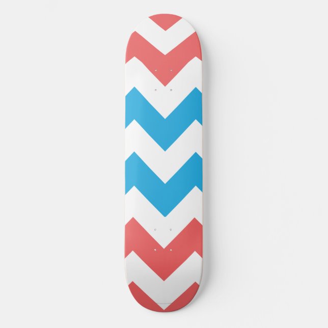 Skateboard Zigzag Aqua-Rose (Recto)