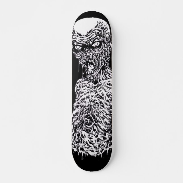 Skateboard Zombie Death Metal Noir Et Blanc Art Deck (Devant)