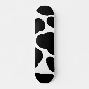 Skateboard Zones de vache noir et blanc minimaliste