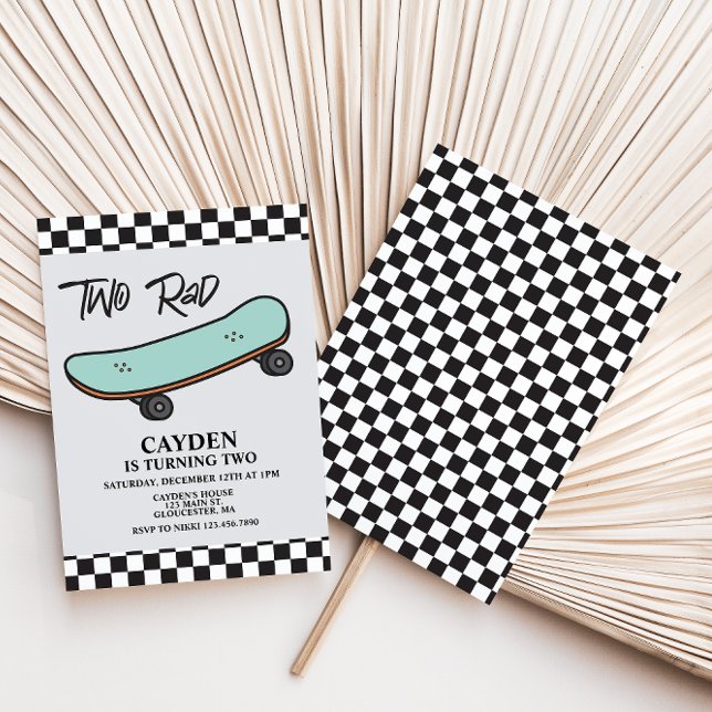 Skateboard Zwei Krasse 2. Geburtstag Einladung (Von Creator hochgeladen)