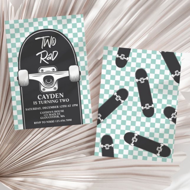 Skateboard - Zwei Krasse 2. Geburtstagsfeier Einladung (Von Creator hochgeladen)