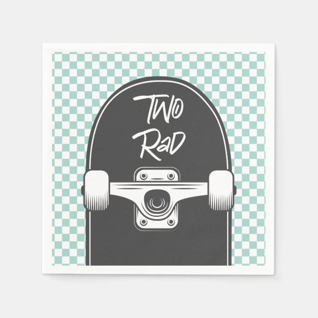 Skateboard zwei krassen 2. Geburtstag Serviette (Vorderseite)