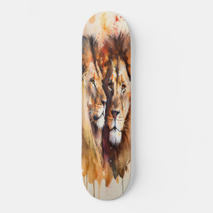 Skateboard, zwei Löwen Skateboard