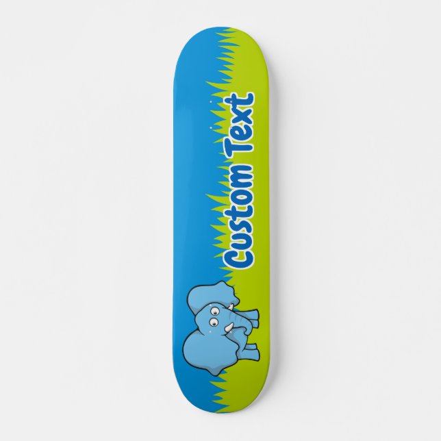 Skateboarddeck auf dem Blue Elefant Cartoon (Vorne)