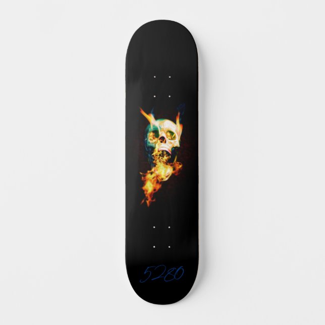 Skateboarddecke flammend skateboard (Vorderseite)