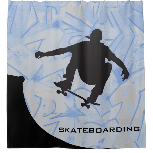 Skateboarddesign Duschvorhang (Vorderseite)