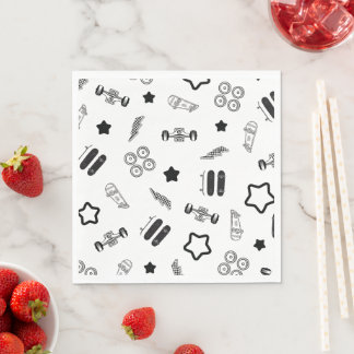 Skateboarddesigns und -elemente - Napkin Serviette