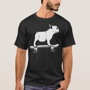 Skateboarden Französischer Bulldog-Puppy-Skateboar T-Shirt