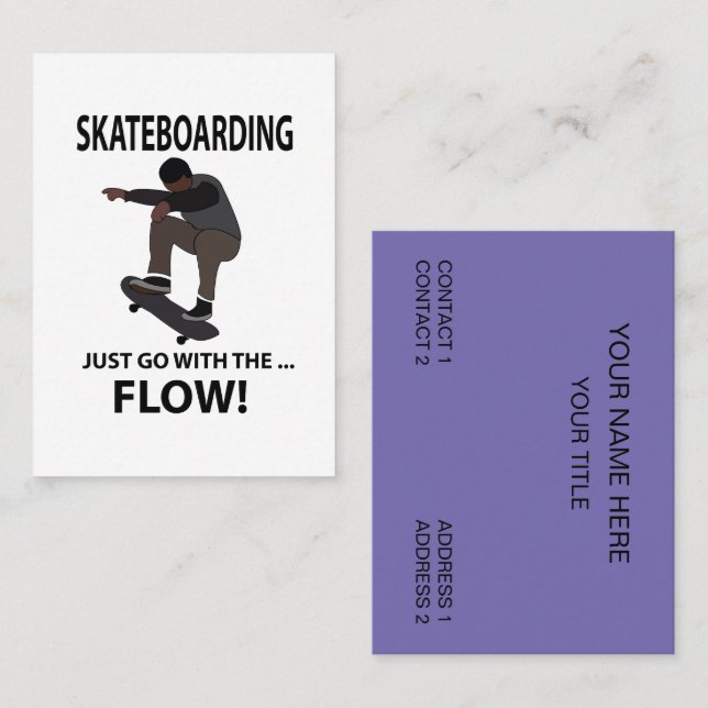 Skateboarden gehen einfach mit dem Flow-Skateboard Visitenkarte (Vorne/Hinten)