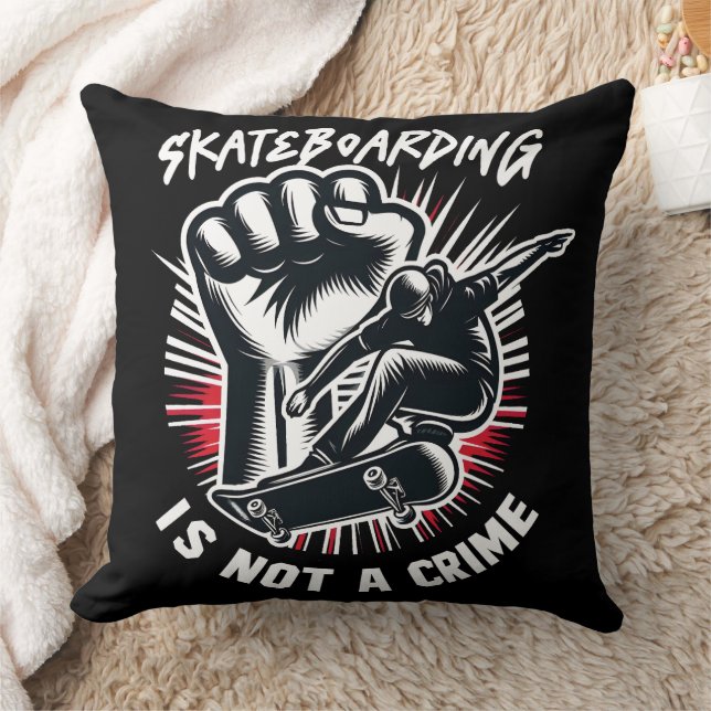 Skateboarden ist kein Verbrechen Kissen (Decke)