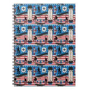 Skateboarden Patriotischer USA Skateboarder Notizblock