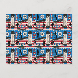 Skateboarden Patriotischer USA Skateboarder Postkarte