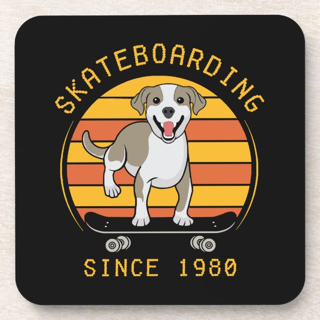 Skateboarden seit 1980 getränkeuntersetzer (Vorderseite)