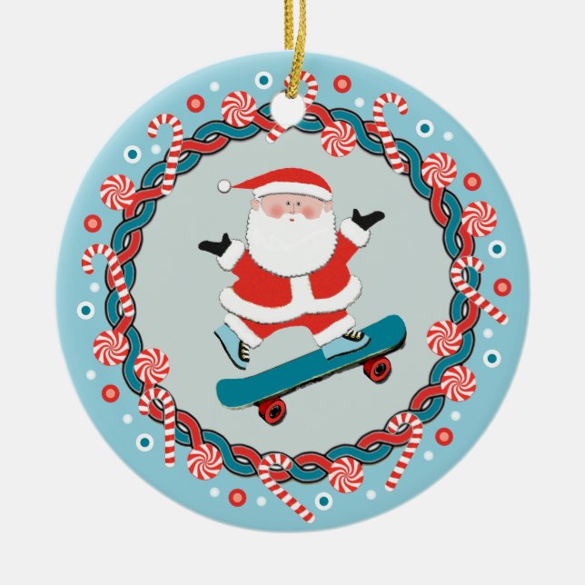 Skateboarden Urlaub Geschenke Keramik Ornament (Vorne)