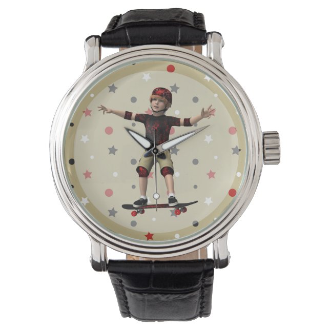 Skateboarder Armbanduhr (Vorderseite)