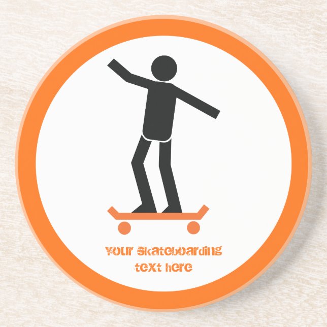 Skateboarder auf seinem Skateboard Getränkeuntersetzer (Vorne)