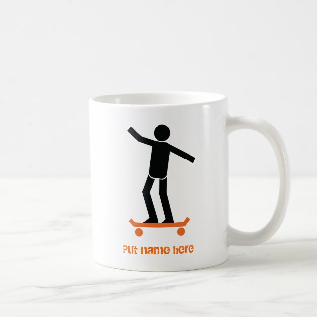 Skateboarder auf seinem Skateboard Kaffeetasse (Rechts)