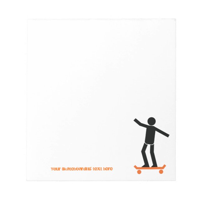 Skateboarder auf seinem Skateboard Notizblock (Vorderseite)