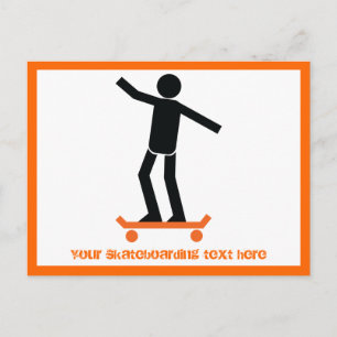 Skateboarder auf seinem Skateboard Postkarte