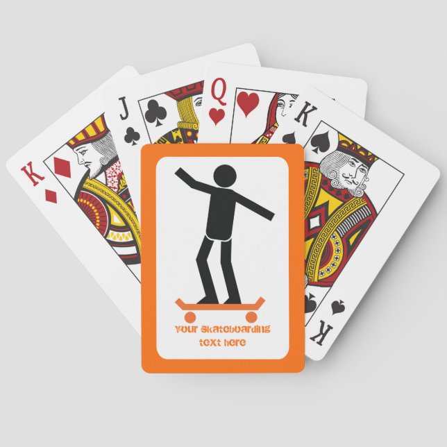 Skateboarder auf seinem Skateboard Spielkarten (Rückseite)