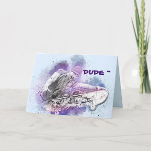SKATEBOARDER BIRTHDAY CARD DANKESKARTE