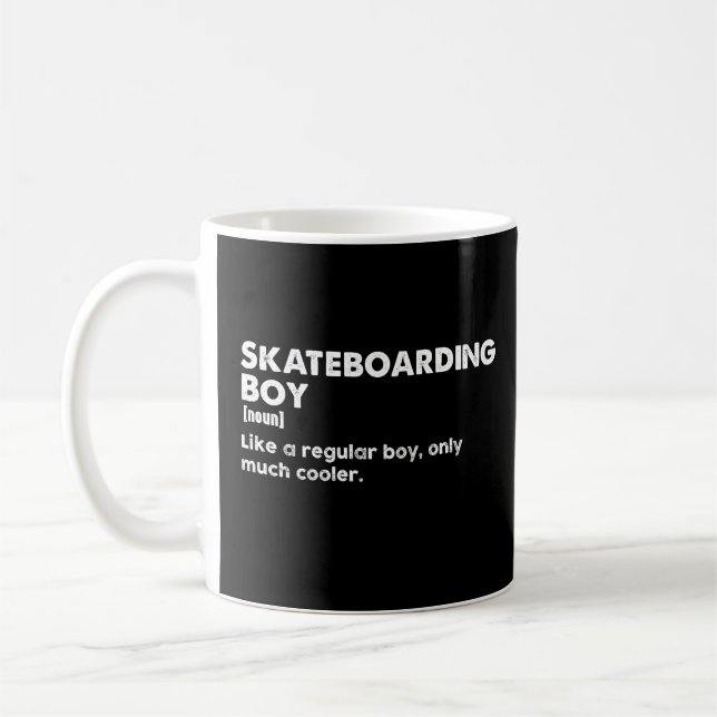 Skateboarder Boy Funny Definition Skateboarder Kaffeetasse (Links)