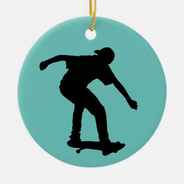 SKATEBOARDER CHRISTMAS ORNANATION KERAMIK ORNAMENT (Vorne)