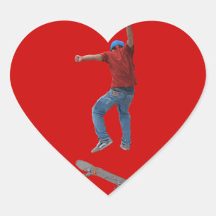 Skateboarder erhalten etwas Air Action Street Kulc Herz-Aufkleber