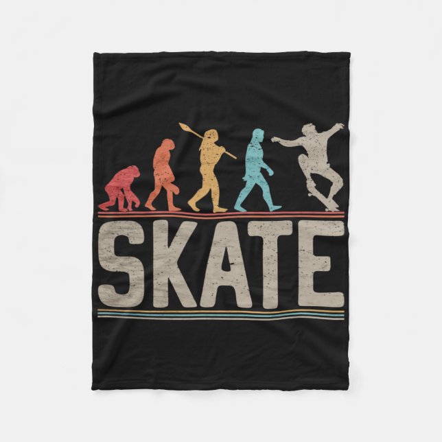 Skateboarder-Evolution Skater Skateboard Und Skate Fleecedecke (Vorderseite)