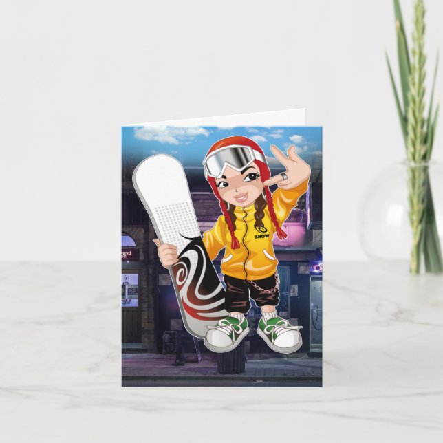 Skateboarder Faltenkarte Karte (Vorderseite)