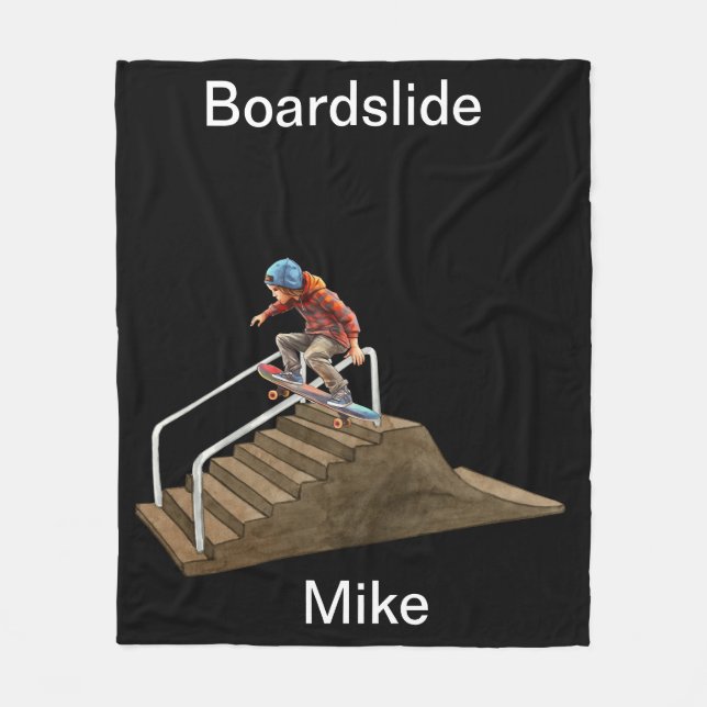 Skateboarder Fleecedecke (Vorderseite)