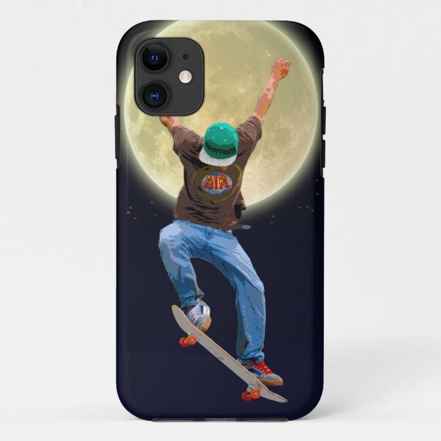 Skateboarder & Full Moon Action Sportart Case-Mate iPhone Hülle (Rückseite)