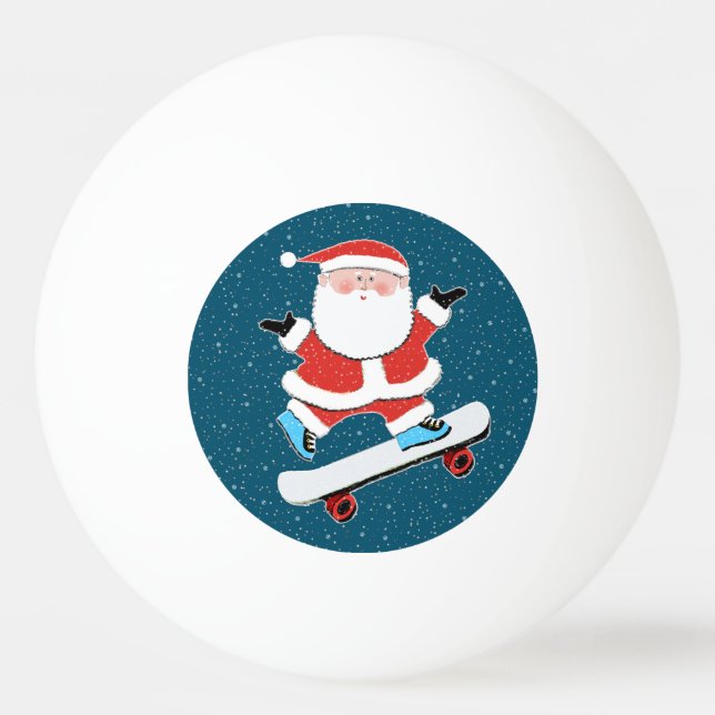 Skateboarder für Weihnachten Tischtennisball (Vorderseite)