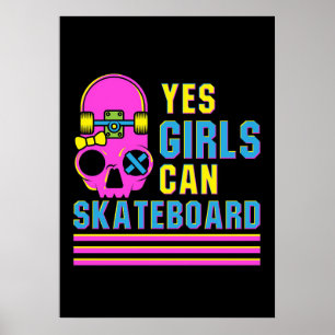 Skateboarder Girls können Skateboard Poster