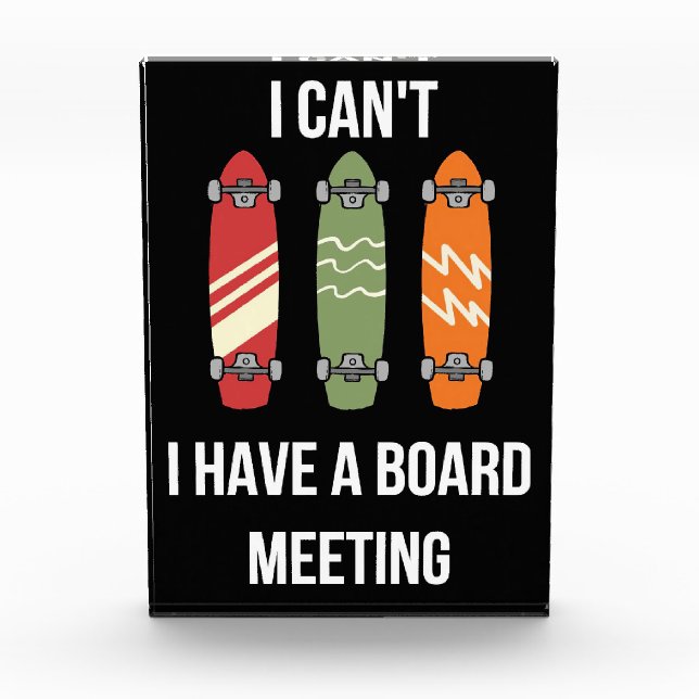 Skateboarder Ich habe eine Vorstandssitzung Fotoblock (Vorderseite)