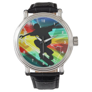 Skateboarder in Criss Cross Blitze Armbanduhr